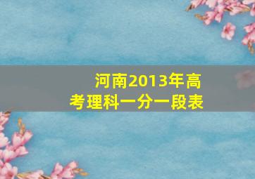 河南2013年高考理科一分一段表