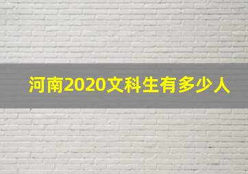 河南2020文科生有多少人