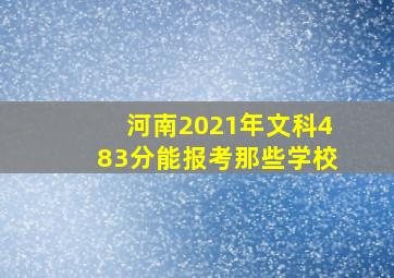 河南2021年文科483分能报考那些学校