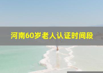 河南60岁老人认证时间段