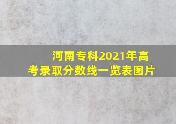 河南专科2021年高考录取分数线一览表图片