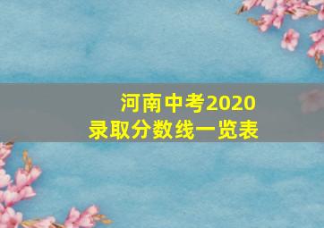 河南中考2020录取分数线一览表