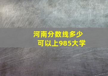 河南分数线多少可以上985大学