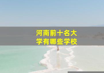 河南前十名大学有哪些学校