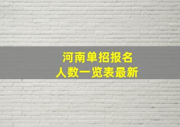 河南单招报名人数一览表最新