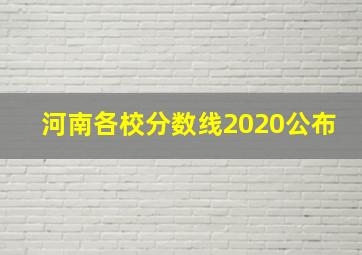 河南各校分数线2020公布