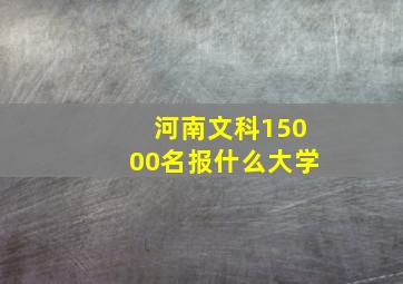 河南文科15000名报什么大学