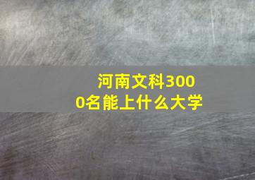 河南文科3000名能上什么大学