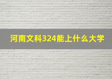 河南文科324能上什么大学