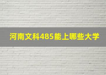 河南文科485能上哪些大学