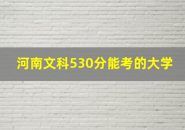 河南文科530分能考的大学