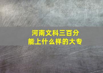 河南文科三百分能上什么样的大专