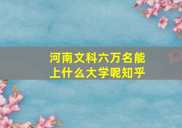 河南文科六万名能上什么大学呢知乎