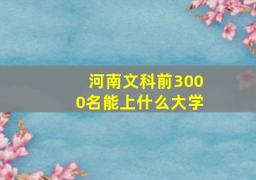 河南文科前3000名能上什么大学