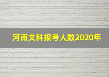 河南文科报考人数2020年