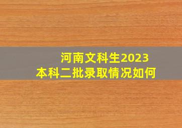 河南文科生2023本科二批录取情况如何