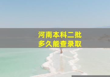 河南本科二批多久能查录取