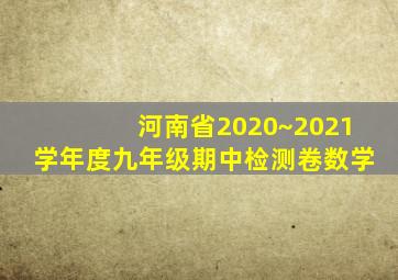 河南省2020~2021学年度九年级期中检测卷数学