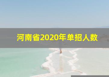 河南省2020年单招人数