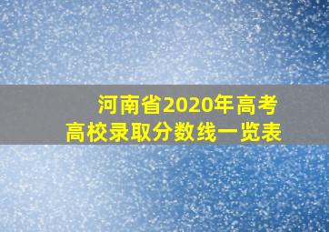 河南省2020年高考高校录取分数线一览表