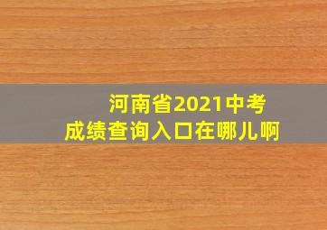 河南省2021中考成绩查询入口在哪儿啊