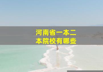 河南省一本二本院校有哪些