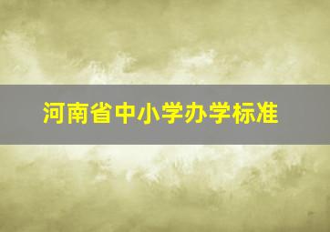 河南省中小学办学标准