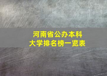 河南省公办本科大学排名榜一览表