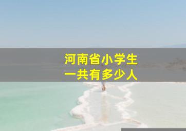 河南省小学生一共有多少人