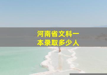 河南省文科一本录取多少人