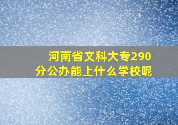 河南省文科大专290分公办能上什么学校呢