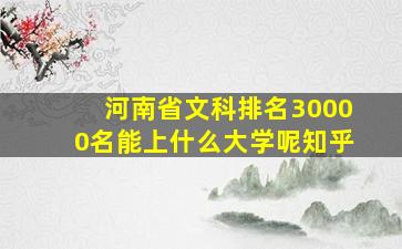 河南省文科排名30000名能上什么大学呢知乎