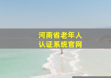 河南省老年人认证系统官网