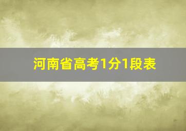 河南省高考1分1段表