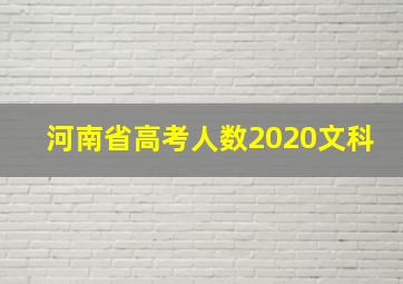 河南省高考人数2020文科