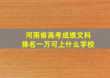 河南省高考成绩文科排名一万可上什么学校