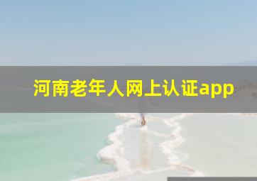 河南老年人网上认证app