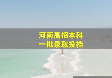 河南高招本科一批录取投档