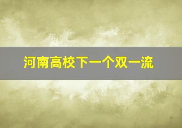 河南高校下一个双一流