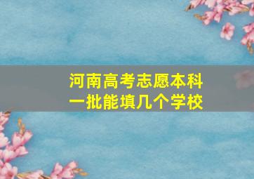 河南高考志愿本科一批能填几个学校