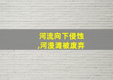 河流向下侵蚀,河漫滩被废弃