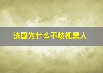 法国为什么不歧视黑人