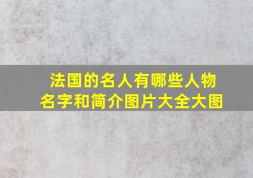 法国的名人有哪些人物名字和简介图片大全大图