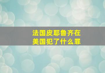 法国皮耶鲁齐在美国犯了什么罪