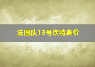 法国队13号坎特身价