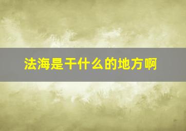 法海是干什么的地方啊