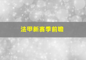 法甲新赛季前瞻