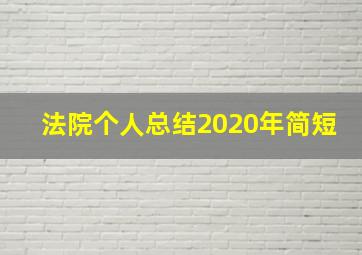 法院个人总结2020年简短