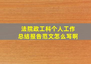 法院政工科个人工作总结报告范文怎么写啊