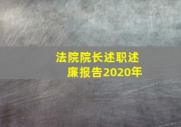 法院院长述职述廉报告2020年